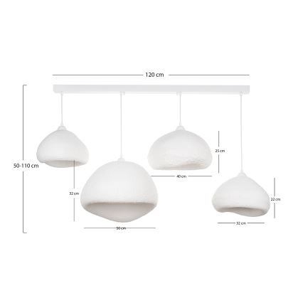 Brilagi - WABI SABI Cable Pendant Light 4xE27/40W/230V, White