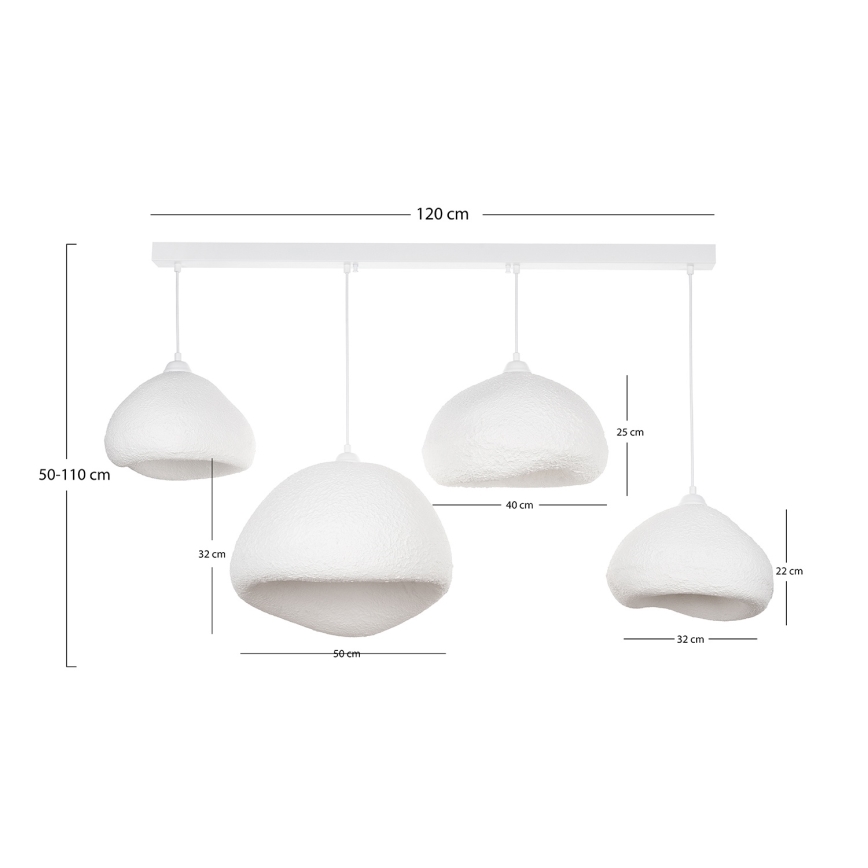 Brilagi - WABI SABI Cable Pendant Light 4xE27/40W/230V, White