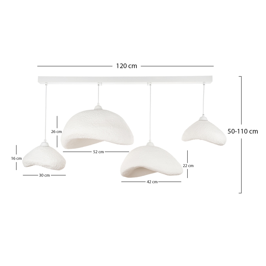 Brilagi - WABI SABI cable pendant light 4xE27/40W/230V, white