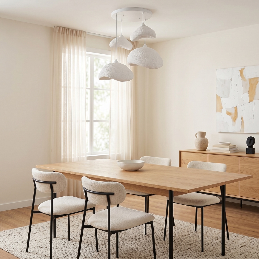 Brilagi - WABI SABI Cable Pendant Light 4xE27/40W/230V Ø 90 cm White