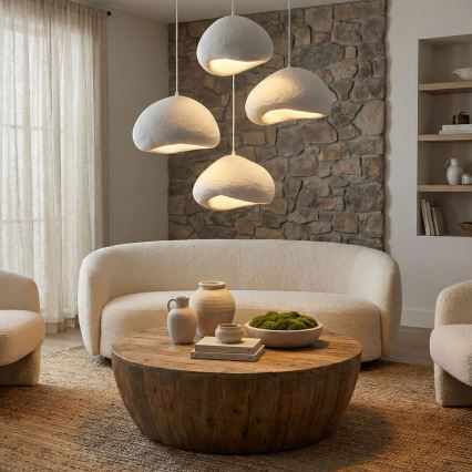 Brilagi - WABI SABI cable pendant light 4xE27/40W/230V Ø 95 cm white