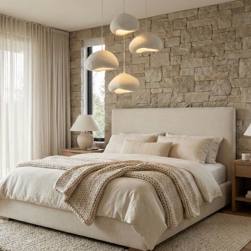 Brilagi - WABI SABI cable pendant light 4xE27/40W/230V Ø 95 cm white