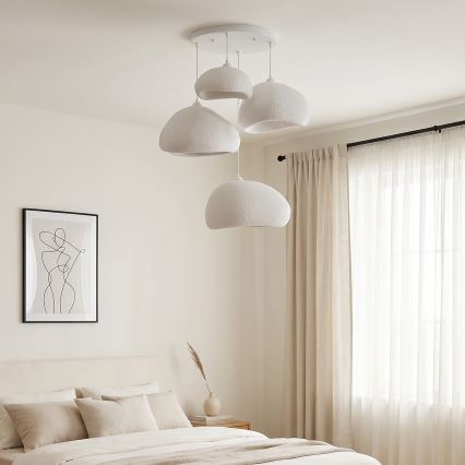 Brilagi - WABI SABI cable pendant light 4xE27/40W/230V Ø 95 cm white