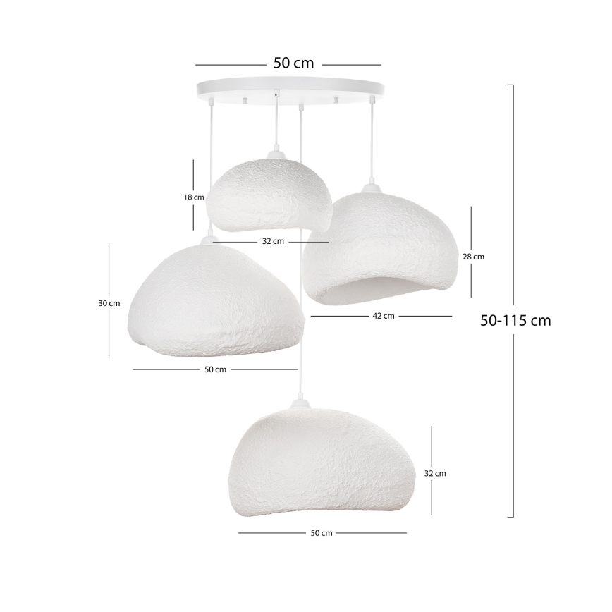Brilagi - WABI SABI cable pendant light 4xE27/40W/230V Ø 95 cm white