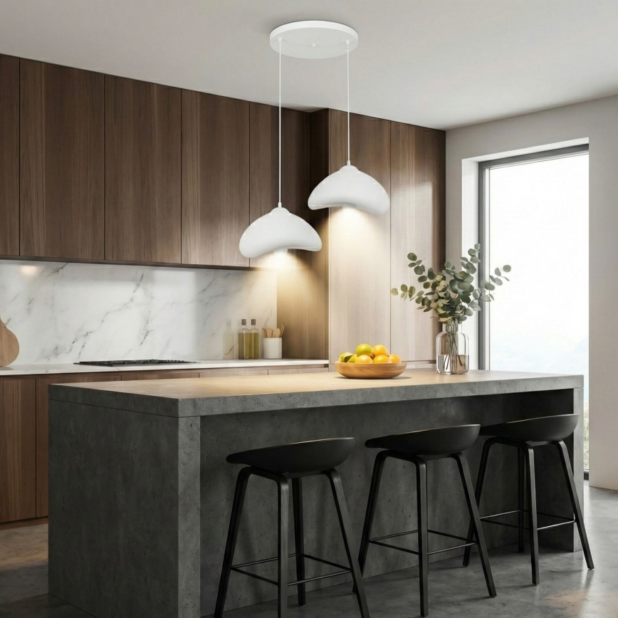 Brilagi - WABI SABI cable-suspended pendant light 2xE27/40W/230V, Ø 45 cm, white