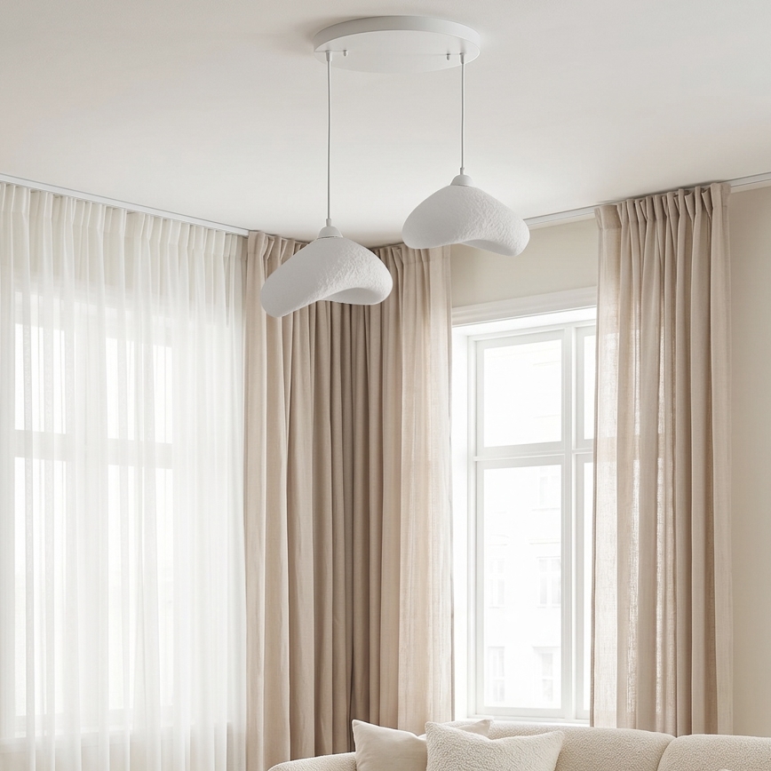 Brilagi - WABI SABI cable-suspended pendant light 2xE27/40W/230V, Ø 45 cm, white