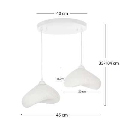 Brilagi - WABI SABI cable-suspended pendant light 2xE27/40W/230V, Ø 45 cm, white