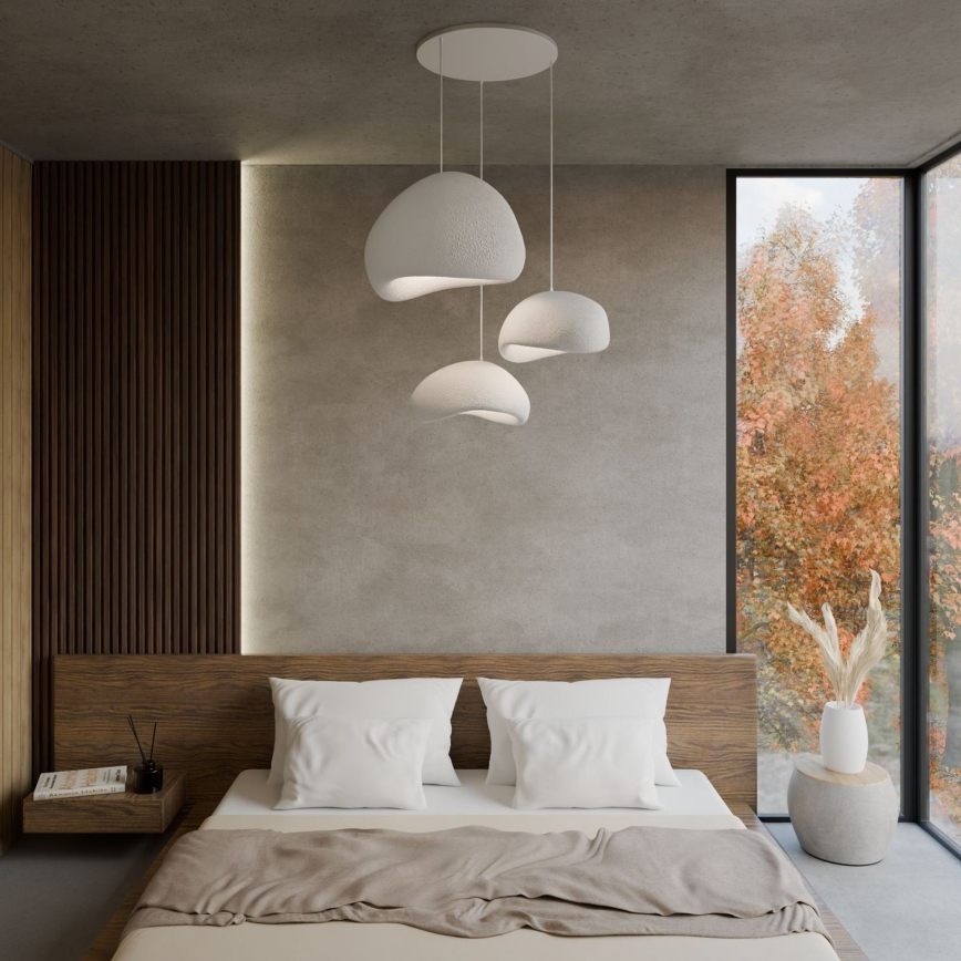 Brilagi - WABI SABI Cable-suspended Pendant Light 3xE27/40W/230V, Ø 76 cm, White