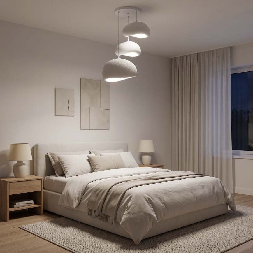 Brilagi - WABI SABI Cable-suspended Pendant Light 3xE27/40W/230V, Ø 76 cm, White