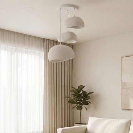 Brilagi - WABI SABI Cable-suspended Pendant Light 3xE27/40W/230V, Ø 76 cm, White