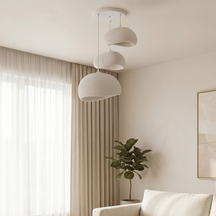 Brilagi - WABI SABI Cable-suspended Pendant Light 3xE27/40W/230V, Ø 76 cm, White