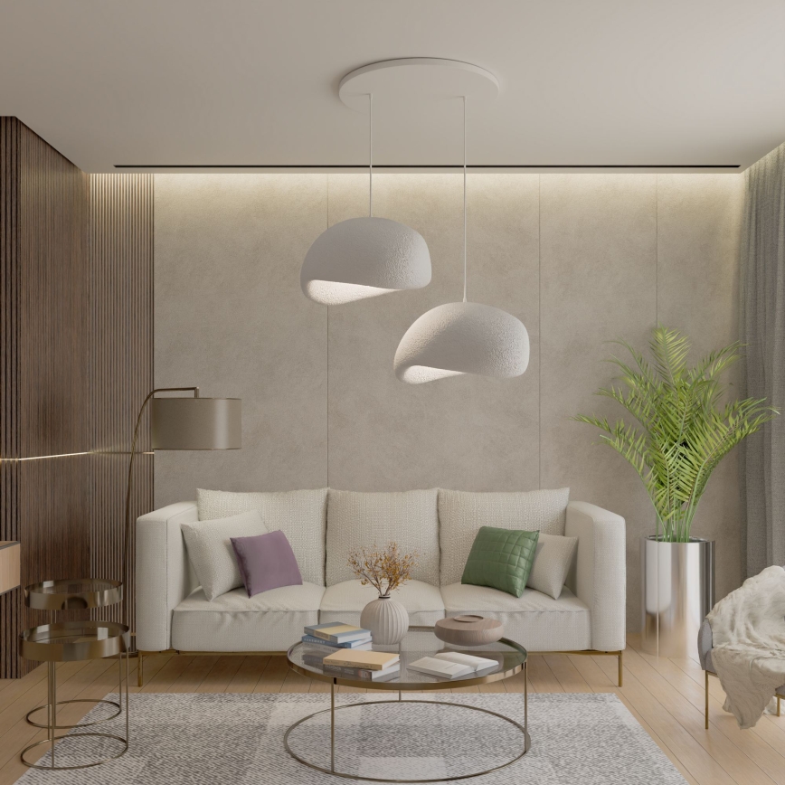 Brilagi - WABI SABI Cord Pendant Light 2x E27/40W/230V Ø 60 cm White