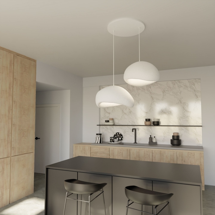 Brilagi - WABI SABI Cord Pendant Light 2x E27/40W/230V Ø 60 cm White