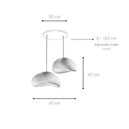 Brilagi - WABI SABI Cord Pendant Light 2x E27/40W/230V Ø 60 cm White