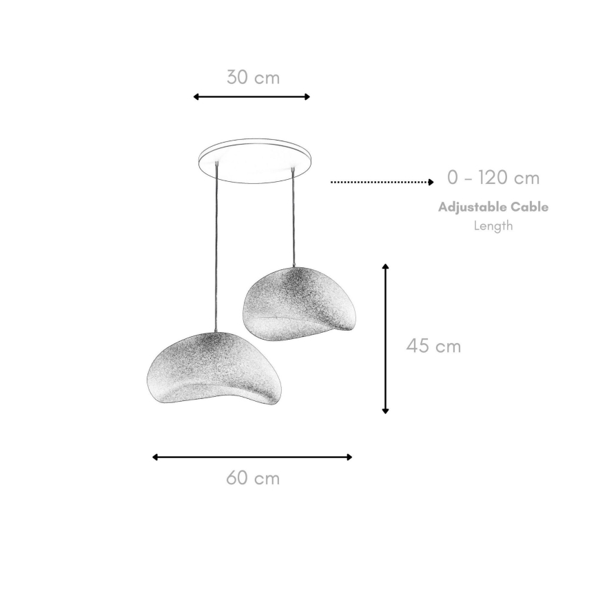 Brilagi - WABI SABI Cord Pendant Light 2x E27/40W/230V Ø 60 cm White