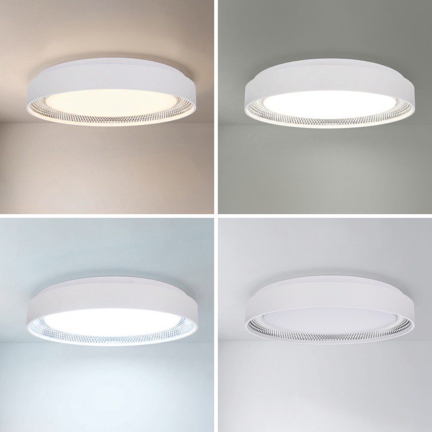 Brilagi - LED Dimmable Ceiling Light WALDO LED/48W/230V 3000-6500K Ø40 cm White/Silver + Remote Control