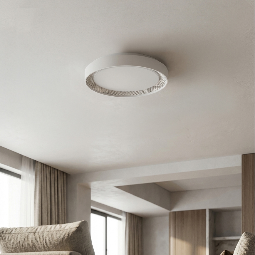 Brilagi - LED Dimmable Ceiling Light WALDO LED/48W/230V 3000-6500K Ø40 cm White/Silver + Remote Control