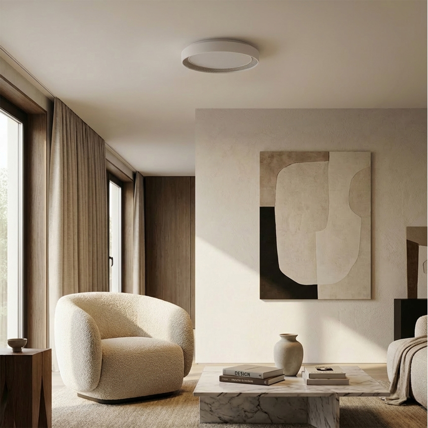 Brilagi - LED Dimmable Ceiling Light WALDO LED/48W/230V 3000-6500K Ø40 cm White/Silver + Remote Control