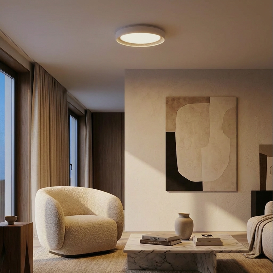 Brilagi - LED Dimmable Ceiling Light WALDO LED/48W/230V 3000-6500K Ø40 cm White/Silver + Remote Control