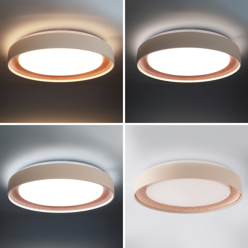 Brilagi - Dimmable LED ceiling light WALDO LED/48W/230V 3000-6500K Ø 40 cm beige/gold + remote control