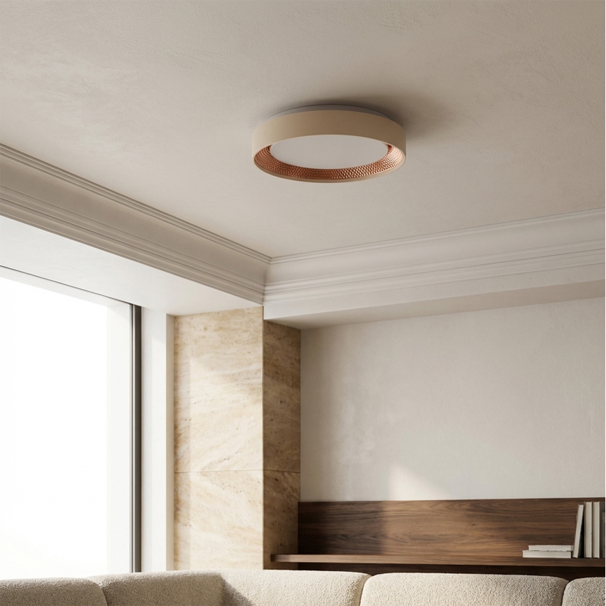Brilagi - Dimmable LED ceiling light WALDO LED/48W/230V 3000-6500K Ø 40 cm beige/gold + remote control