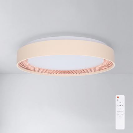 Brilagi - Dimmable LED ceiling light WALDO LED/48W/230V 3000-6500K Ø 40 cm beige/gold + remote control