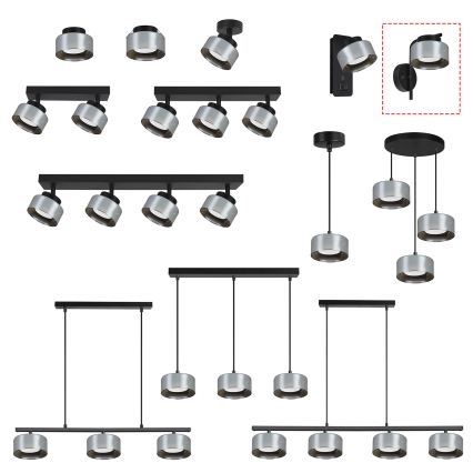 Brilagi - Wall lamp AURA LUX 1xGX53/30W/230V black/smoked