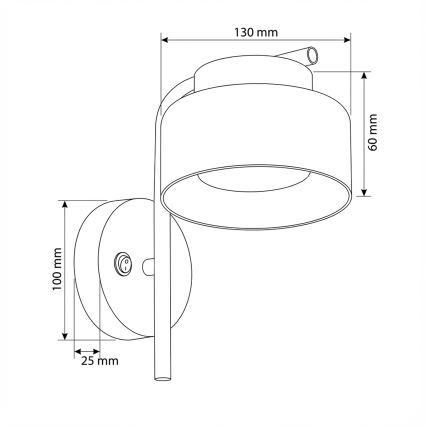 Brilagi - Wall lamp AURA LUX 1xGX53/30W/230V black/smoked
