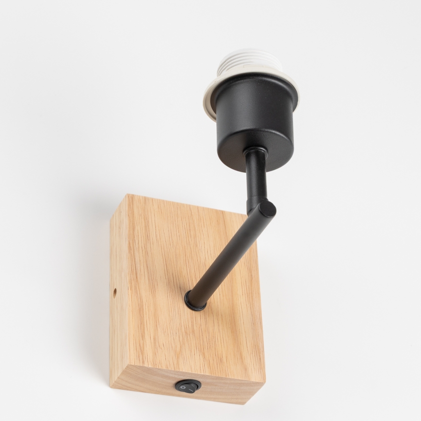 BRILAGI - BOBO WOOD Kids' Wall Lamp 1xE27/25W/230V Oak/Black/Pink