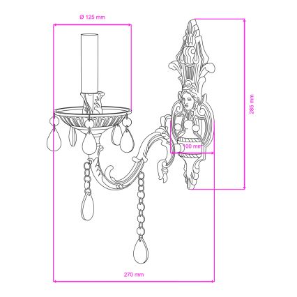 BRILAGI - Wall lamp CLASSIC 1xE14/60W/230V brass