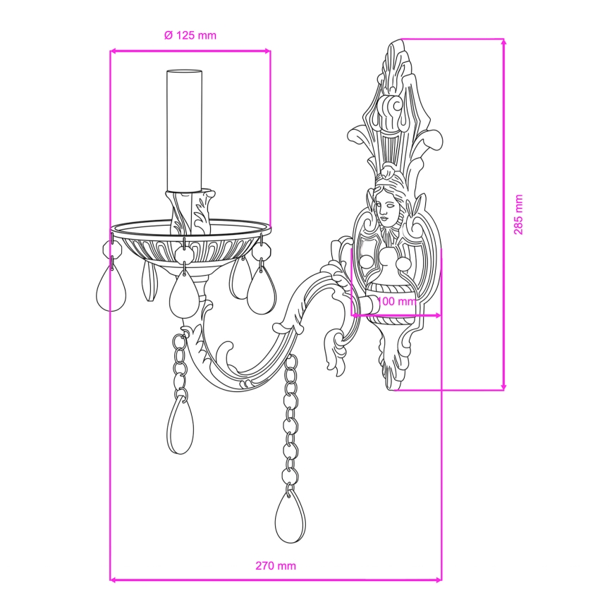 BRILAGI - Wall lamp CLASSIC 1xE14/60W/230V brass