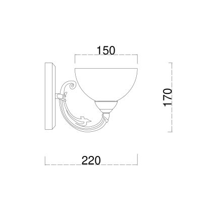 Brilagi - Wall lamp CLASSIC 1xE27/60W/230V brass