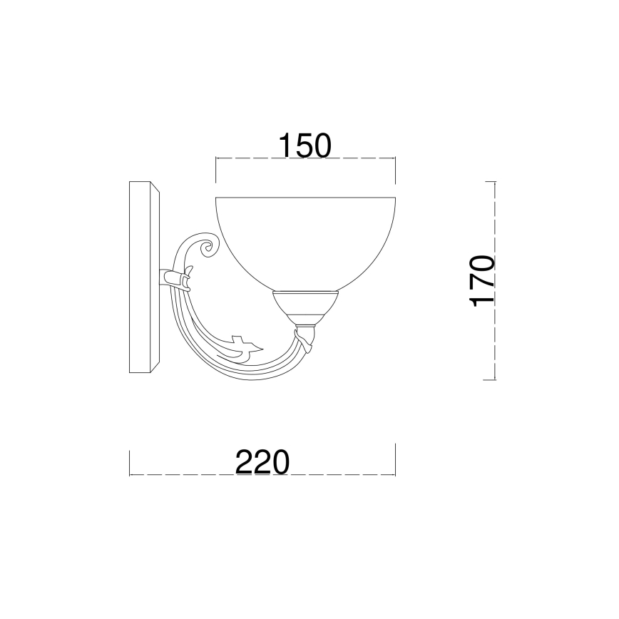 Brilagi - Wall lamp CLASSIC 1xE27/60W/230V brass