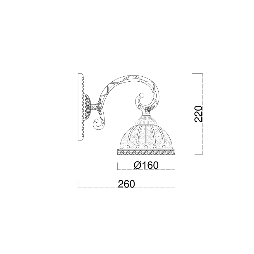 Brilagi - Wall lamp CLASSIC 1xE27/60W/230V brass