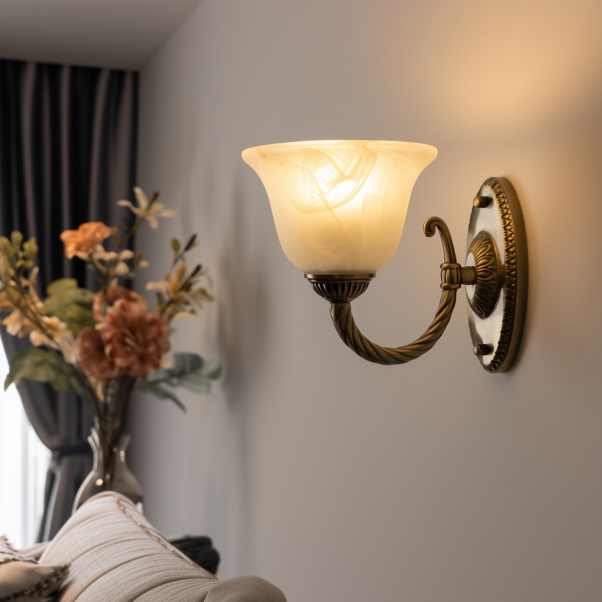 Brilagi - Wall lamp CLASSIC 1xE27/60W/230V brass