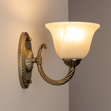 Brilagi - Wall lamp CLASSIC 1xE27/60W/230V brass