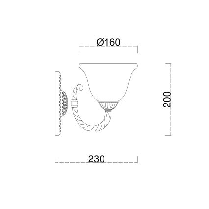 Brilagi - Wall lamp CLASSIC 1xE27/60W/230V brass