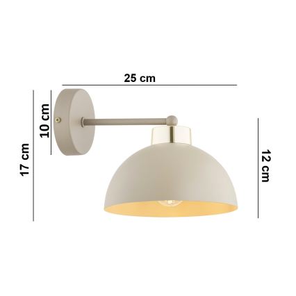 Brilagi - Wall lamp MOON 1xE27/60W/230V beige/gold
