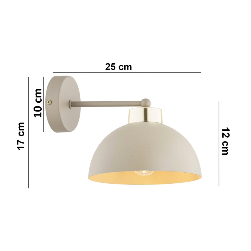 Brilagi - Wall lamp MOON 1xE27/60W/230V beige/gold