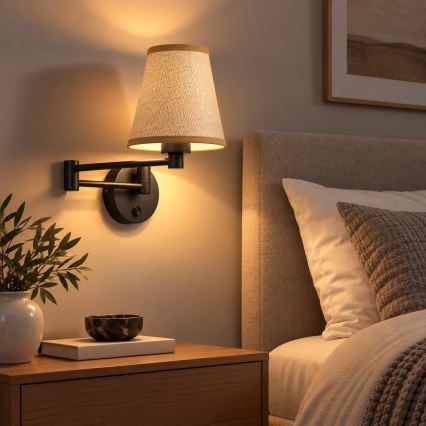 BRILAGI - Wall lamp NUBILA 1xE27/15W/230V beige/black
