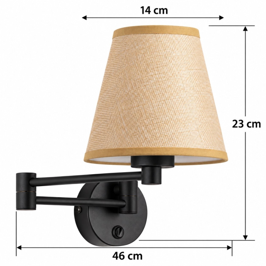 BRILAGI - Wall lamp NUBILA 1xE27/15W/230V beige/black