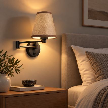 BRILAGI - Wall lamp NUBILA 1xE27/15W/230V brown/black