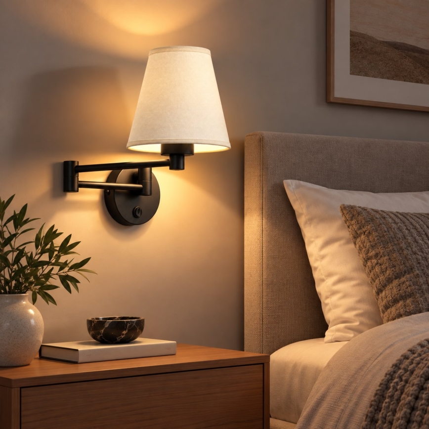 BRILAGI - Wall lamp NUBILA 1xE27/15W/230V cream/black