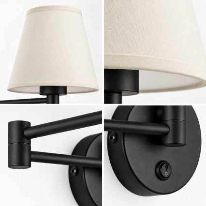 BRILAGI - Wall lamp NUBILA 1xE27/15W/230V cream/black