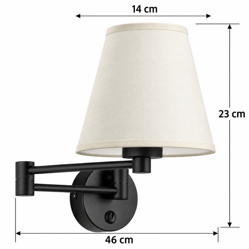 BRILAGI - Wall lamp NUBILA 1xE27/15W/230V cream/black