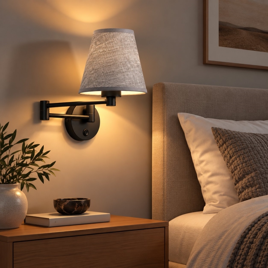 BRILAGI - Wall lamp NUBILA 1xE27/15W/230V grey/black