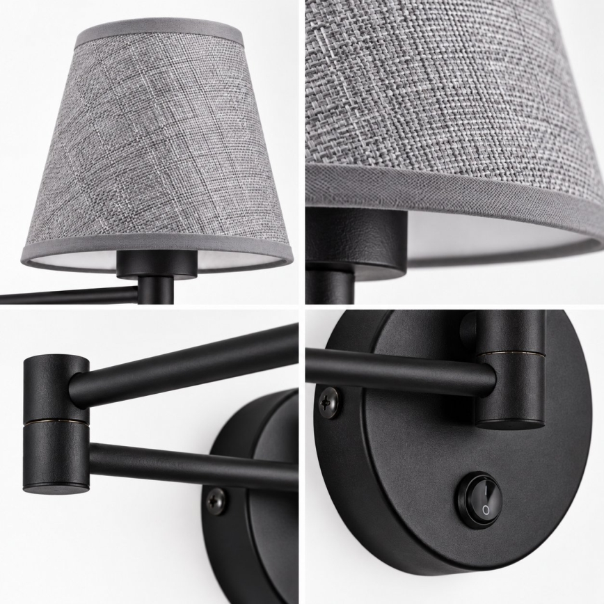 BRILAGI - Wall lamp NUBILA 1xE27/15W/230V grey/black