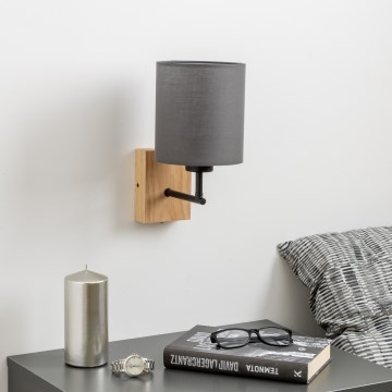 Brilagi - Wall lamp NUBILA WOOD 1xE27/25W/230V oak/anthracite