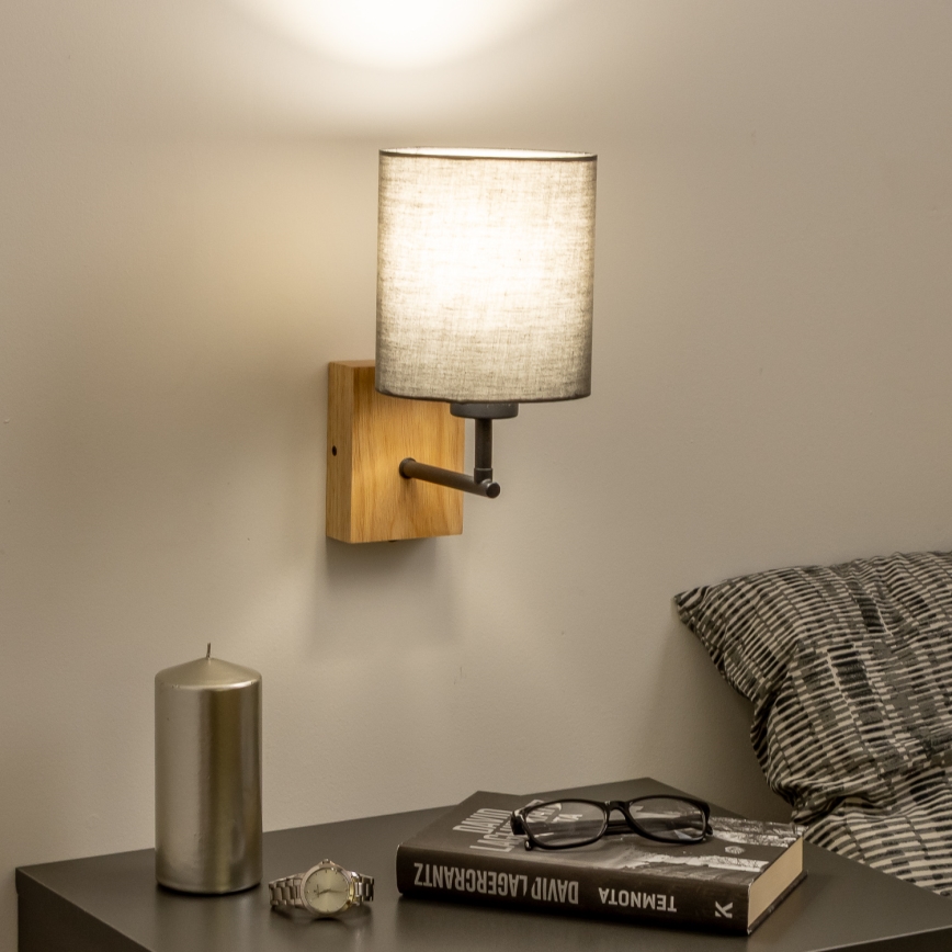 Brilagi - Wall lamp NUBILA WOOD 1xE27/25W/230V oak/anthracite
