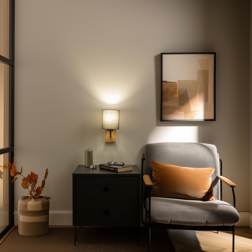 Brilagi - Wall lamp NUBILA WOOD 1xE27/25W/230V oak/anthracite